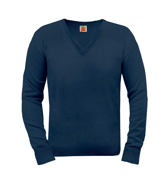 Fine-Gauge V-Neck Long-Sleeve Pullover