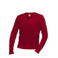 Jersey V-Neck Long-Sleeve Pullover