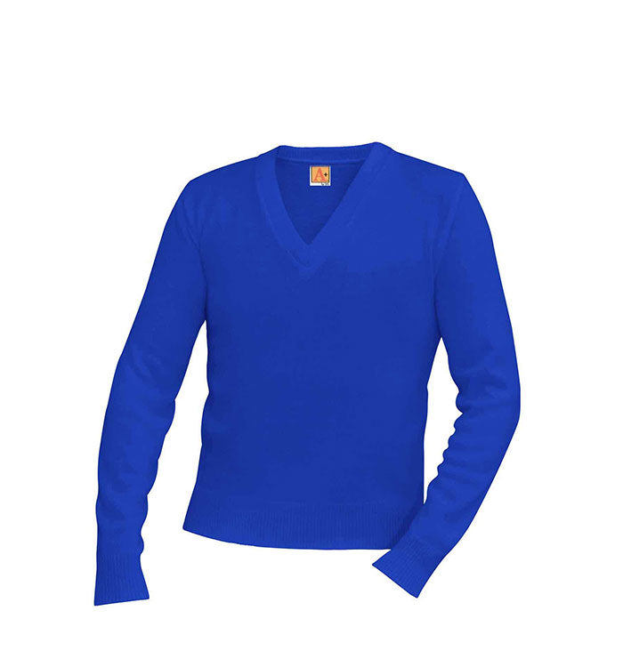 Jersey V-Neck Long-Sleeve Pullover