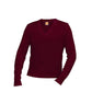 Jersey V-Neck Long-Sleeve Pullover