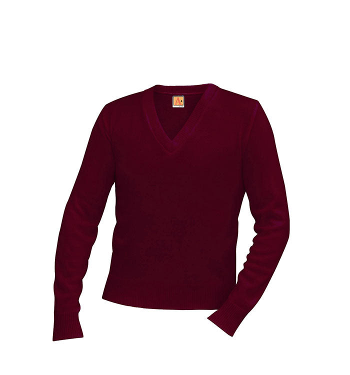 Jersey V-Neck Long-Sleeve Pullover