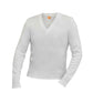 Jersey V-Neck Long-Sleeve Pullover