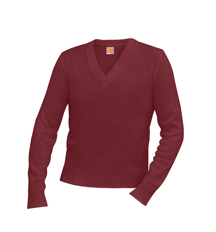 Jersey V-Neck Long-Sleeve Pullover